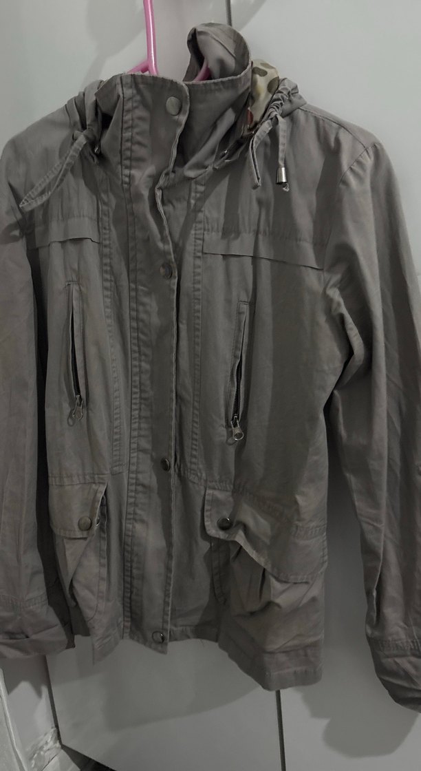 Gri Midi Keten Kadın Ceket - Görsel 4