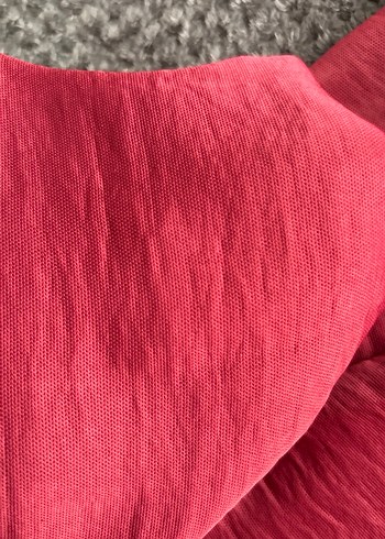 Vişne  V Yaka Salaş saten midi Elbise - Görsel 4