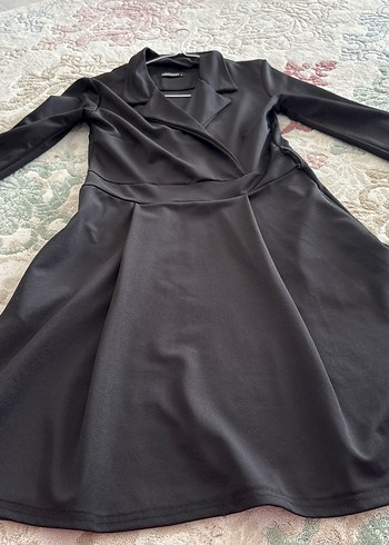 Siyah klasik diz boy elbise - Görsel 6