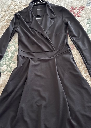 Siyah klasik diz boy elbise - Görsel 2