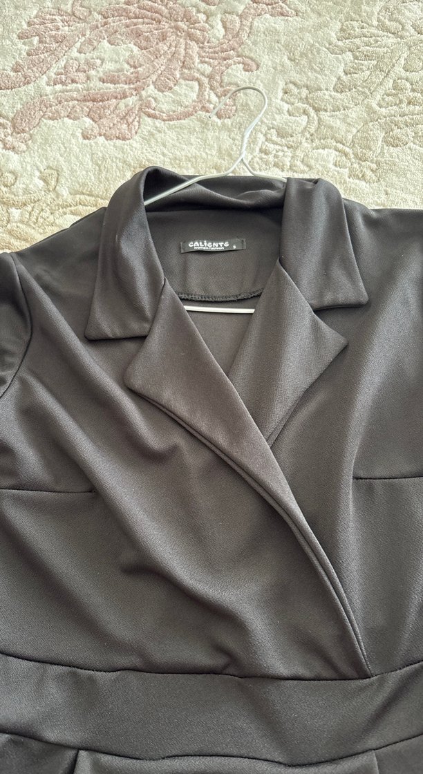 Siyah klasik diz boy elbise - Görsel 3