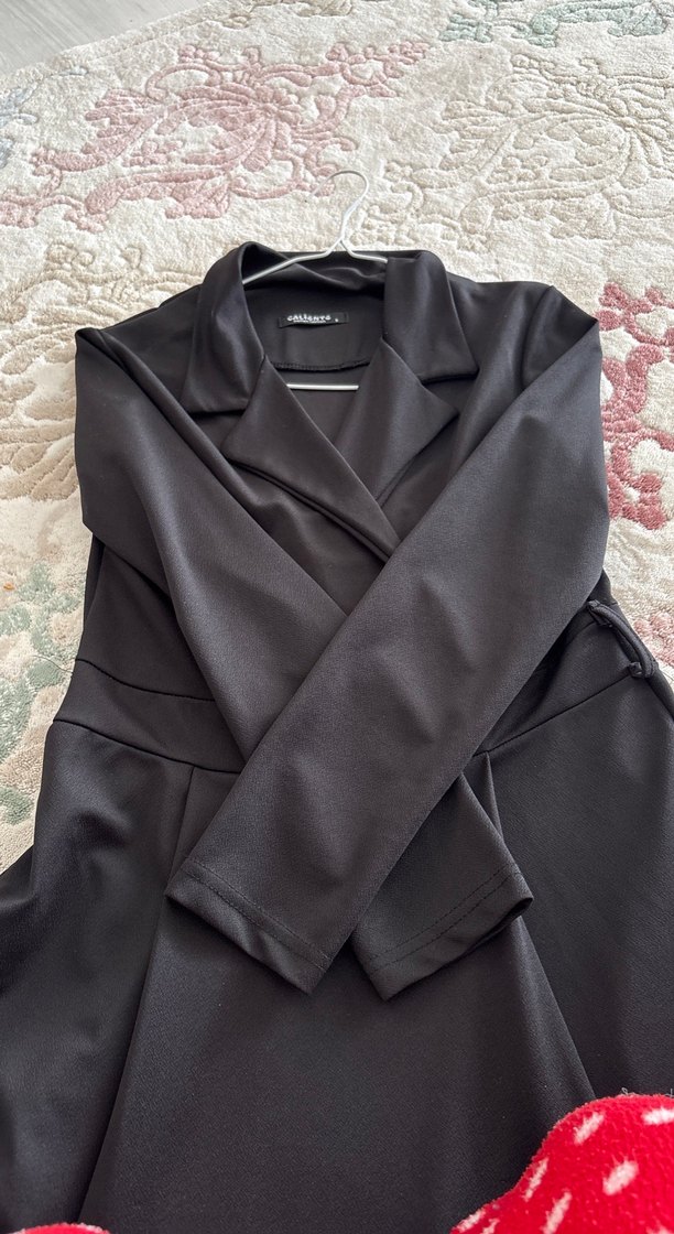 Siyah klasik diz boy elbise - Görsel 5