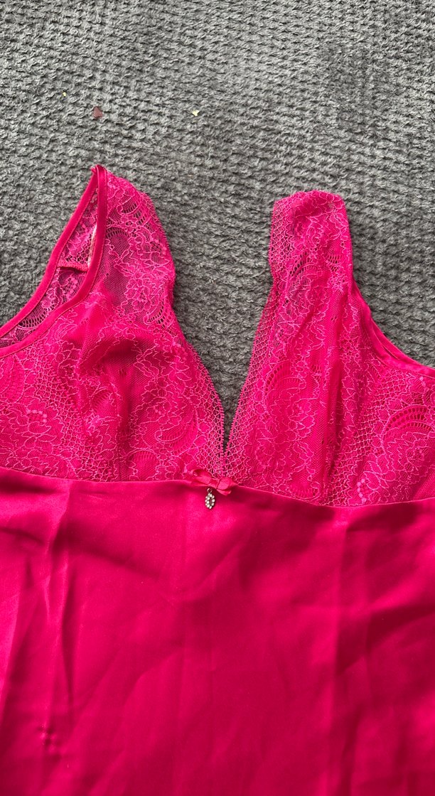 Pembe Dantelli Midi Gecelik - Görsel 2