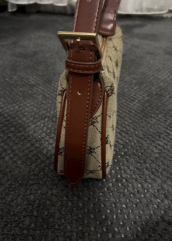 Kahverengi Deri Tokalı Kadın Omuz Çantası - Görsel 2