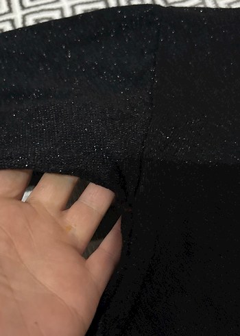 Kadın Siyah Salaş simli Uzun Kollu Triko - Görsel 5