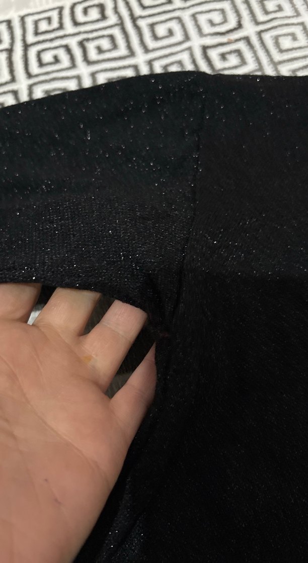 Kadın Siyah Salaş simli Uzun Kollu Triko - Görsel 5