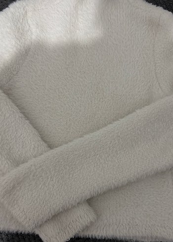 Beyaz  yumoş Balıkçı Yaka Kadın Triko - Görsel 2