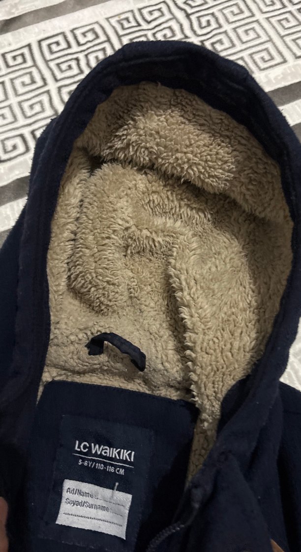 Erkek Çocuk 5-6 yaş Lacivert Düğmeli kaşe  Kaban - Görsel 3