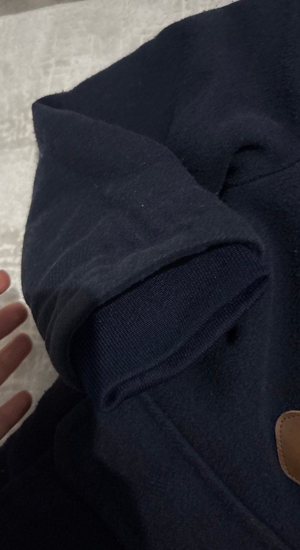 Erkek Çocuk 5-6 yaş Lacivert Düğmeli kaşe  Kaban - Görsel 5