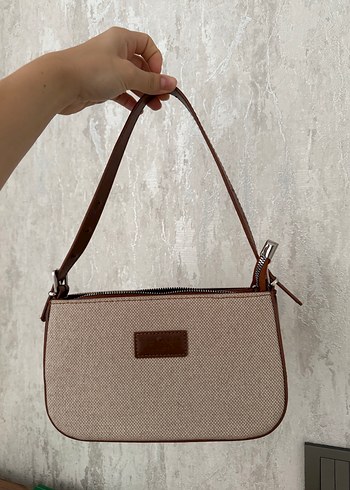 Bej Minimalist Kadın Deri Omuz Çantası