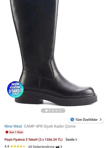 Nine West Siyah Kadın Dizüstü Bot