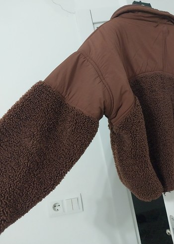 m Beden Kahverengi Peluş Kadın Kışlık mont