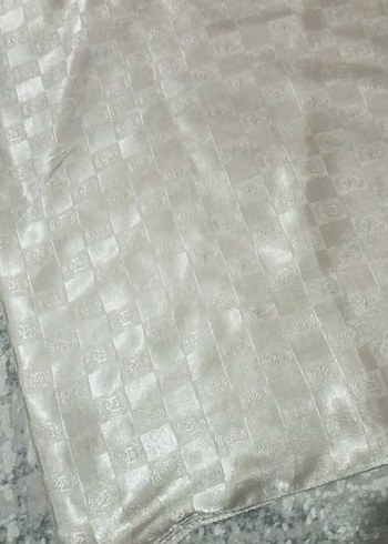 krem tonda desenli şal - Görsel 2