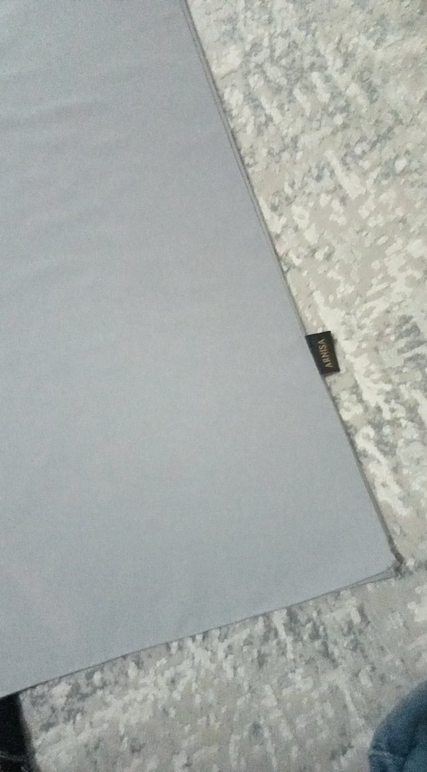 Gri Düz Desen Medine ipeği şal - Görsel 2