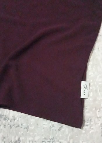 Koyu Bordo Düz Medine ipeği şal - Görsel 2