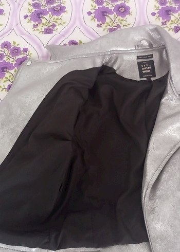 Zara Gri Kadın Deri Biker Ceket