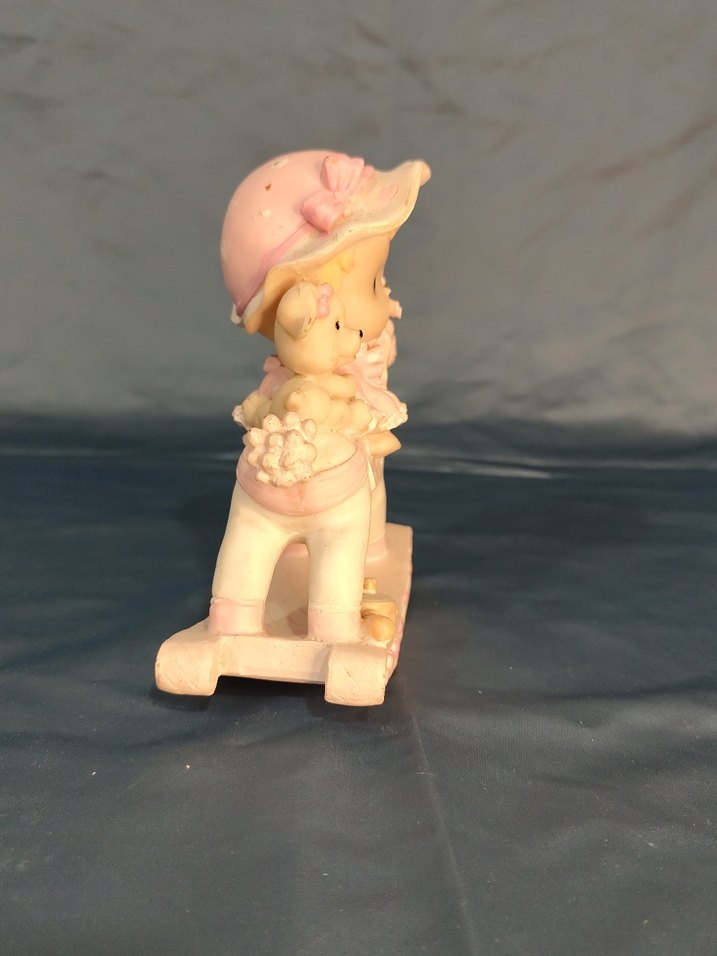 Pembe Pastel Sallanan Atlı Bebek Figürü - Görsel 4