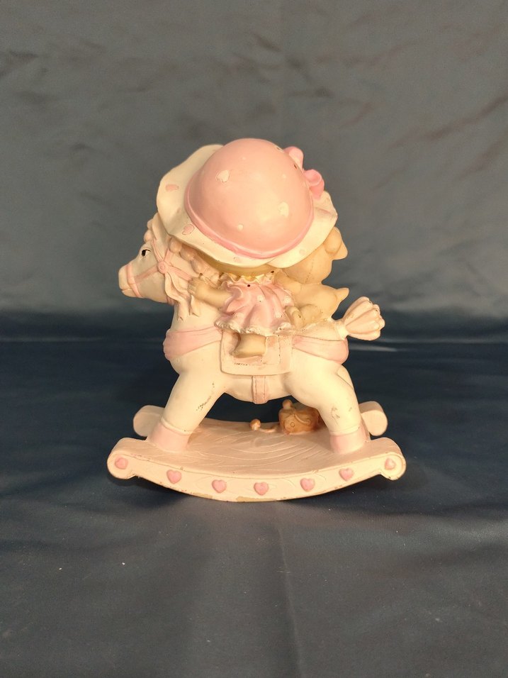 Pembe Pastel Sallanan Atlı Bebek Figürü - Görsel 3