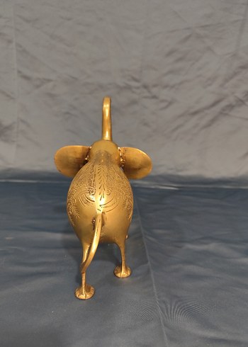 Parlak Altın Sarısı Pirinç Fil Biblo - Görsel 4