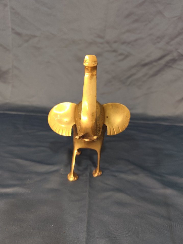 Parlak Altın Sarısı Pirinç Fil Biblo - Görsel 2