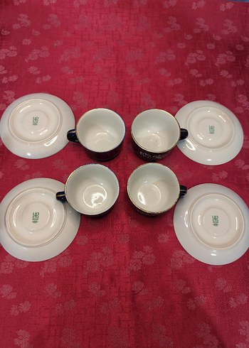 Koyu Mavi Çiçek Desenli Porselen Fincan Takımı - Görsel 7