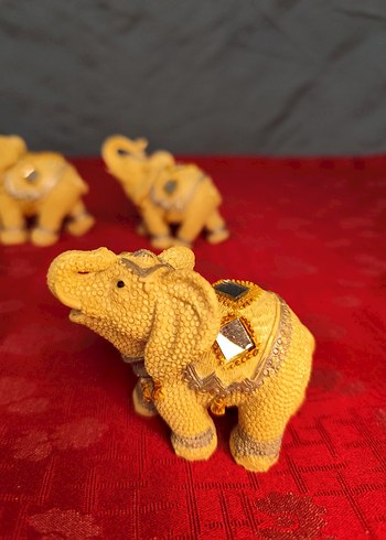 6'lı uğurlu dekoratif fil biblo - Görsel 5