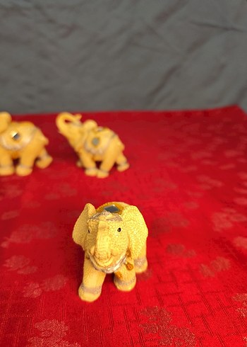 6'lı uğurlu dekoratif fil biblo - Görsel 6