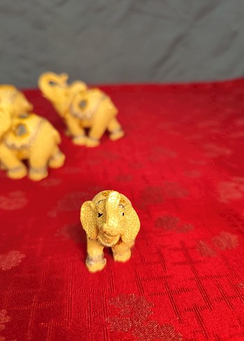 6'lı uğurlu dekoratif fil biblo - Görsel 3