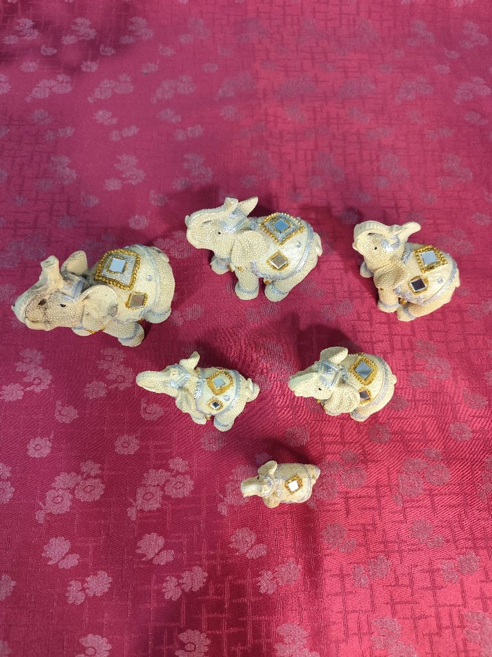 6'lı uğurlu dekoratif fil biblo - Görsel 2