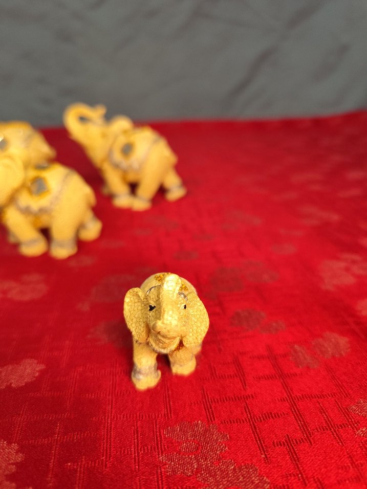 6'lı uğurlu dekoratif fil biblo - Görsel 3