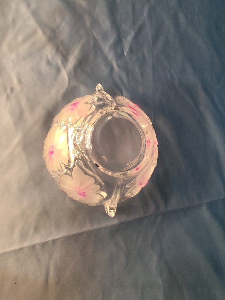 Pembe Çiçek Desenli Cam Kase - Görsel 5