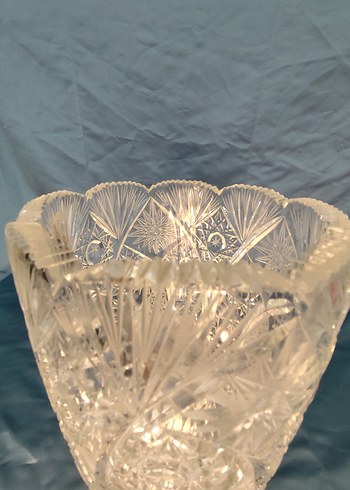 Kristal cam kesme full işlemeli vazo - Görsel 5