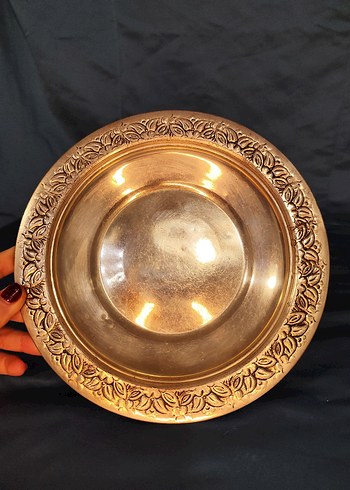 Gümüş Kaplama Geleneksel Ayaklı Tabak - Görsel 5