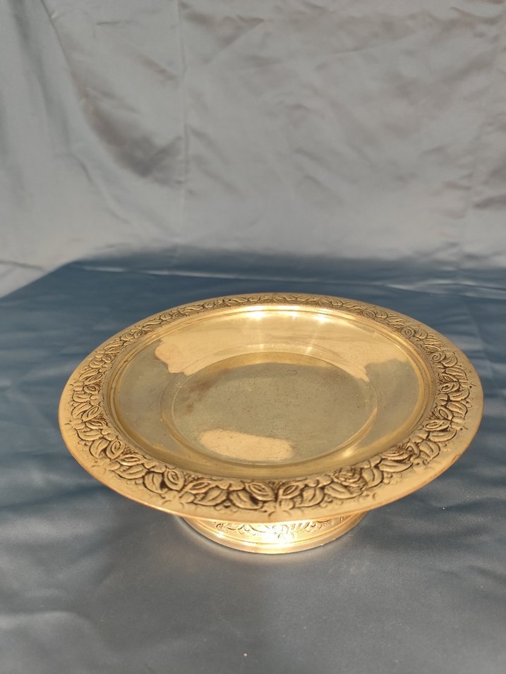 Gümüş Kaplama Geleneksel Ayaklı Tabak - Görsel 2