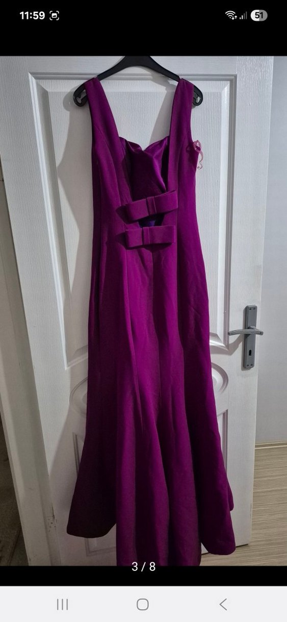 V Yaka Balık Model Uzun Kadın Elbise - Görsel 2