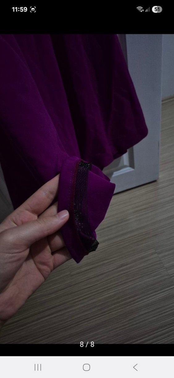 V Yaka Balık Model Uzun Kadın Elbise - Görsel 4