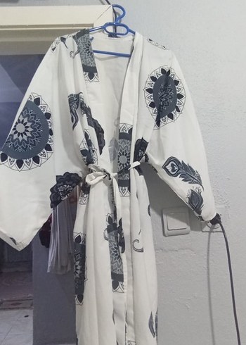 Bohem Uzun Desenli Kadın Kimono