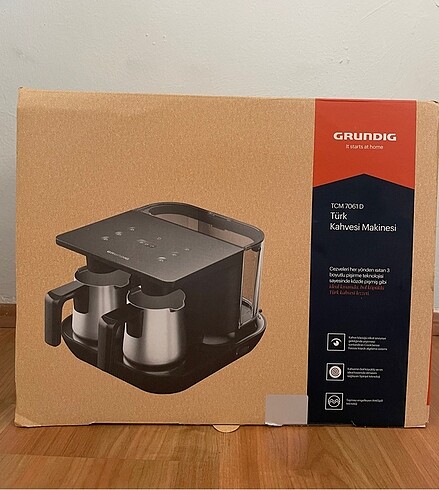 GRUNDIG TCM 7061 D İkili Çelik Türk Kahve Makinesi Siyah