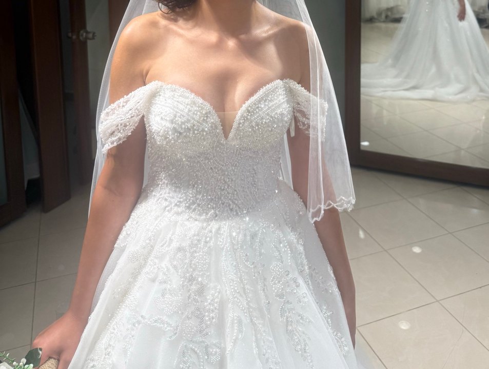 Straplez A Kesim Uzun Beyaz Gelinlik - Görsel 2