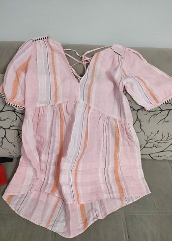 Pembe Bohem plaj elbisesi