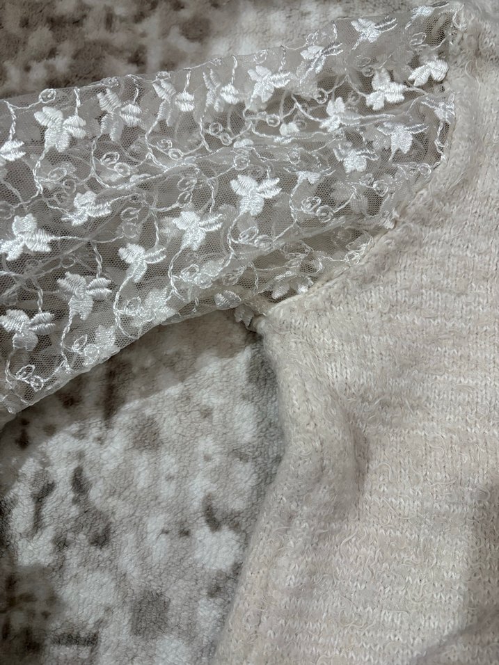 Bohem Tarz Beyaz Triko Kadın Kazak - Görsel 3