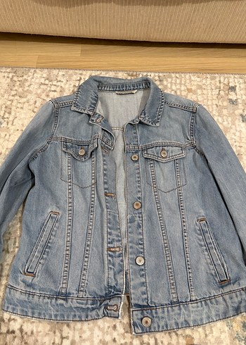 Düğmeli mavi Kadın Denim Ceket