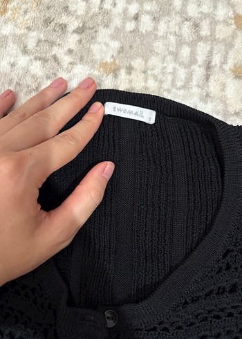 s Beden Siyah Triko Kısa Kollu Hırka