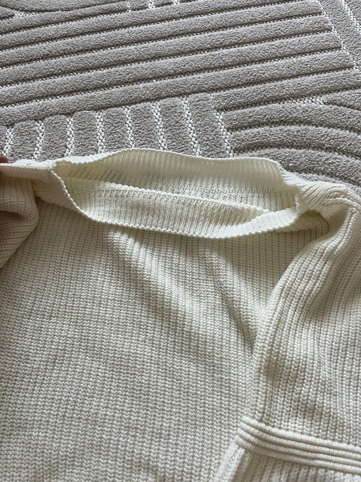 Kadın Beyaz Örgü Uzun Kollu Kazak - Görsel 2