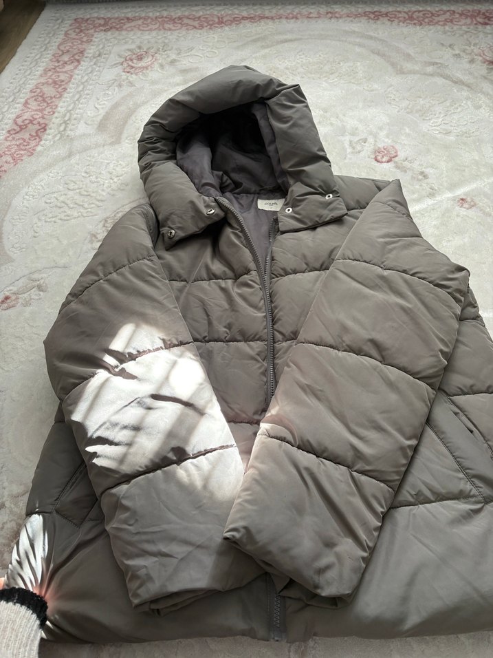 Gri unisex Kışlık Mont - Görsel 4