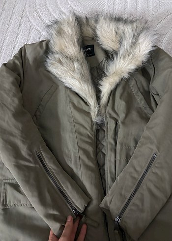 Gri Kürklü  Kadın mont - Görsel 2