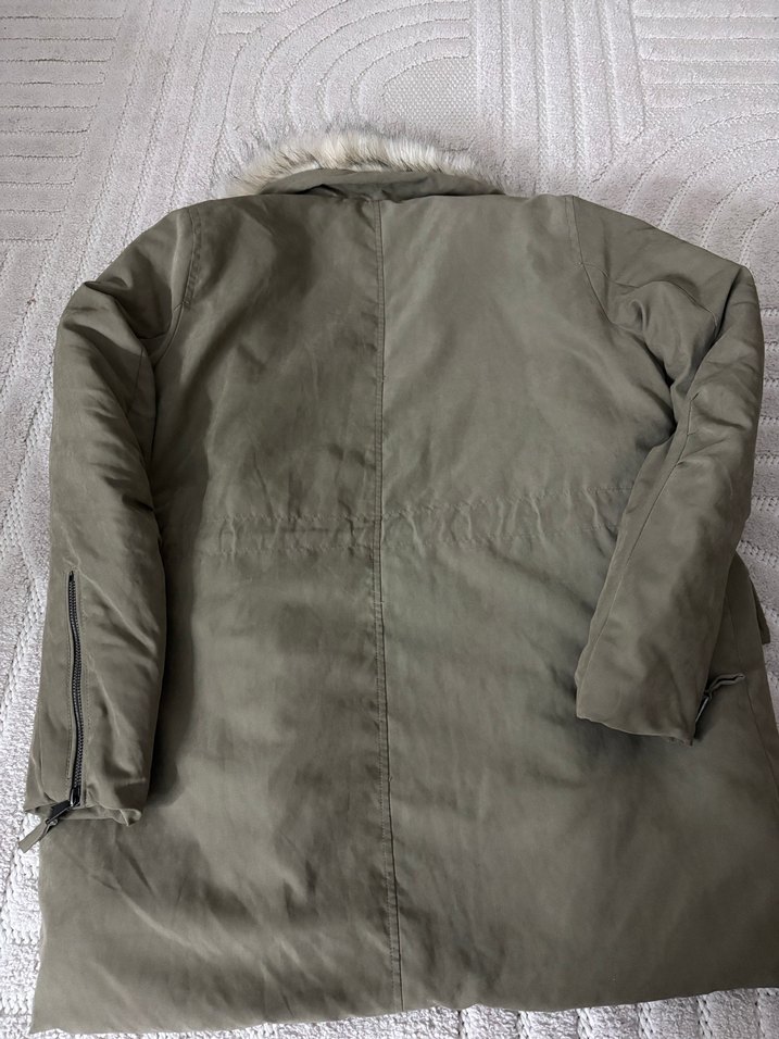 Gri Kürklü  Kadın mont - Görsel 5