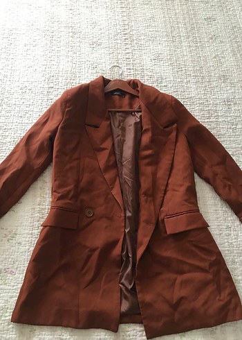 Kahverengi  Midi Blazer - Görsel 3