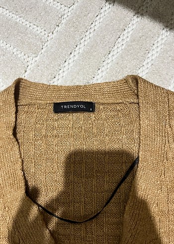 Düğmeli Kahverengi Triko Hırka - Görsel 2
