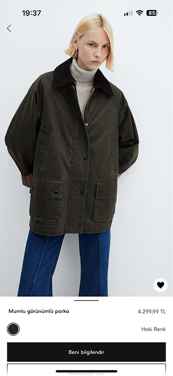 Mango Mango mumlu görünümlü parka